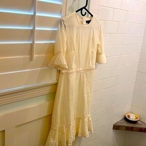 Cream/white Eyelet Banana Republic dress